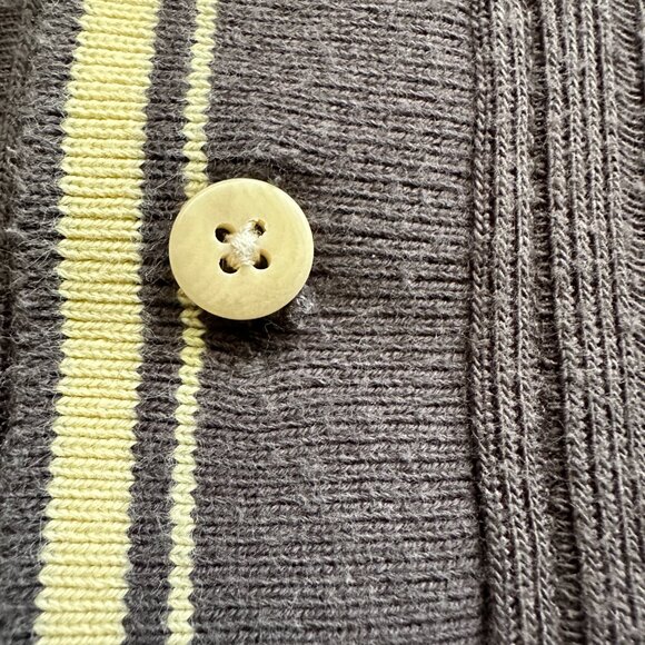 Nike Polo Shirt Mens Large Gray Ribbed Sweater Knit Short Sleeve Buttons Logo - Picture 10 of 11